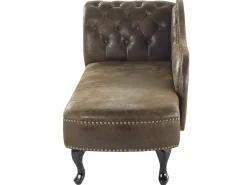 Chaise longue versione sinistra NIMES Scamosciato sintetico Marrone scuro