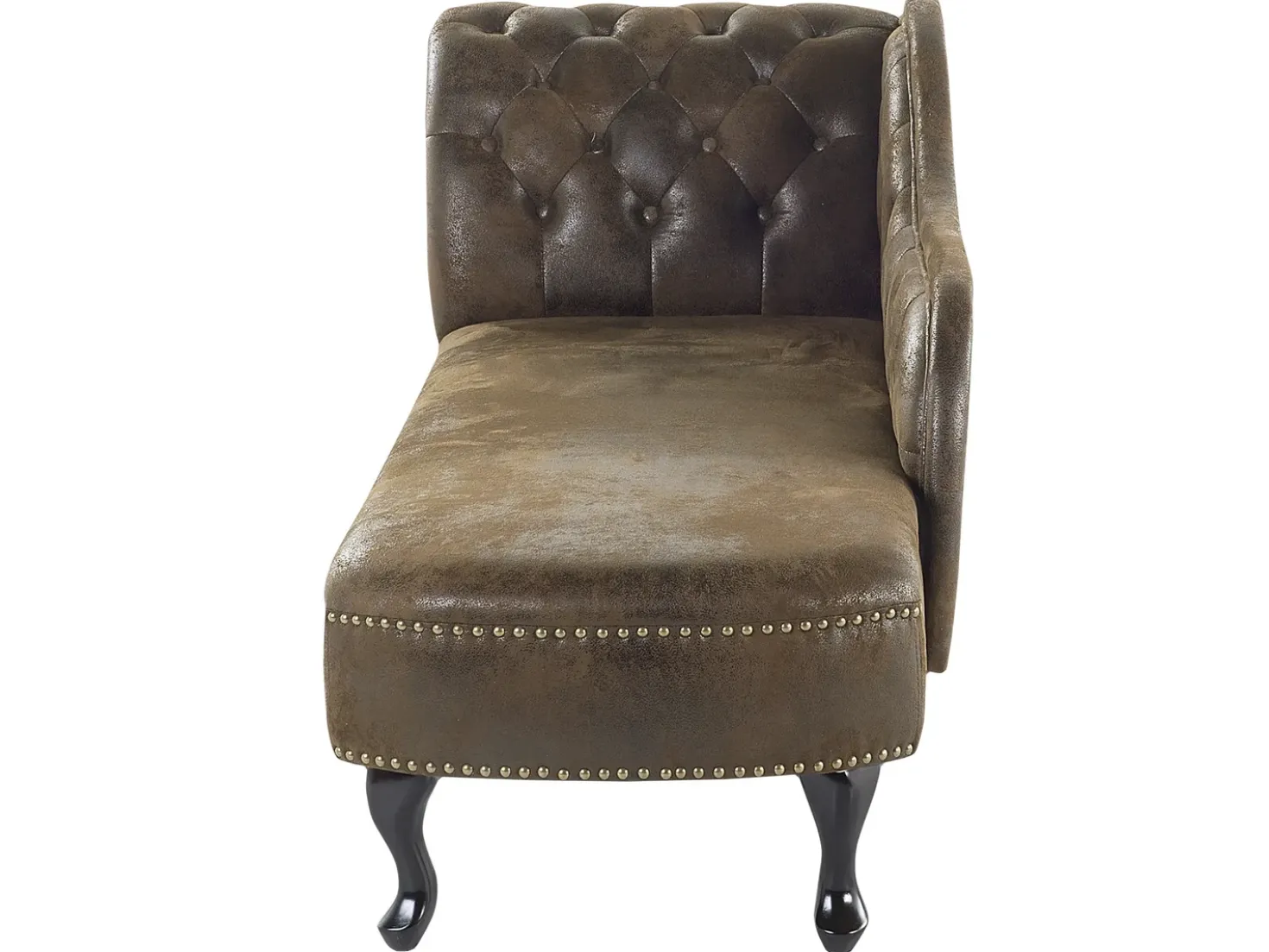 Chaise longue versione sinistra NIMES Scamosciato sintetico Marrone scuro
