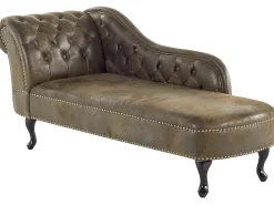 Chaise longue versione sinistra NIMES Scamosciato sintetico Marrone scuro