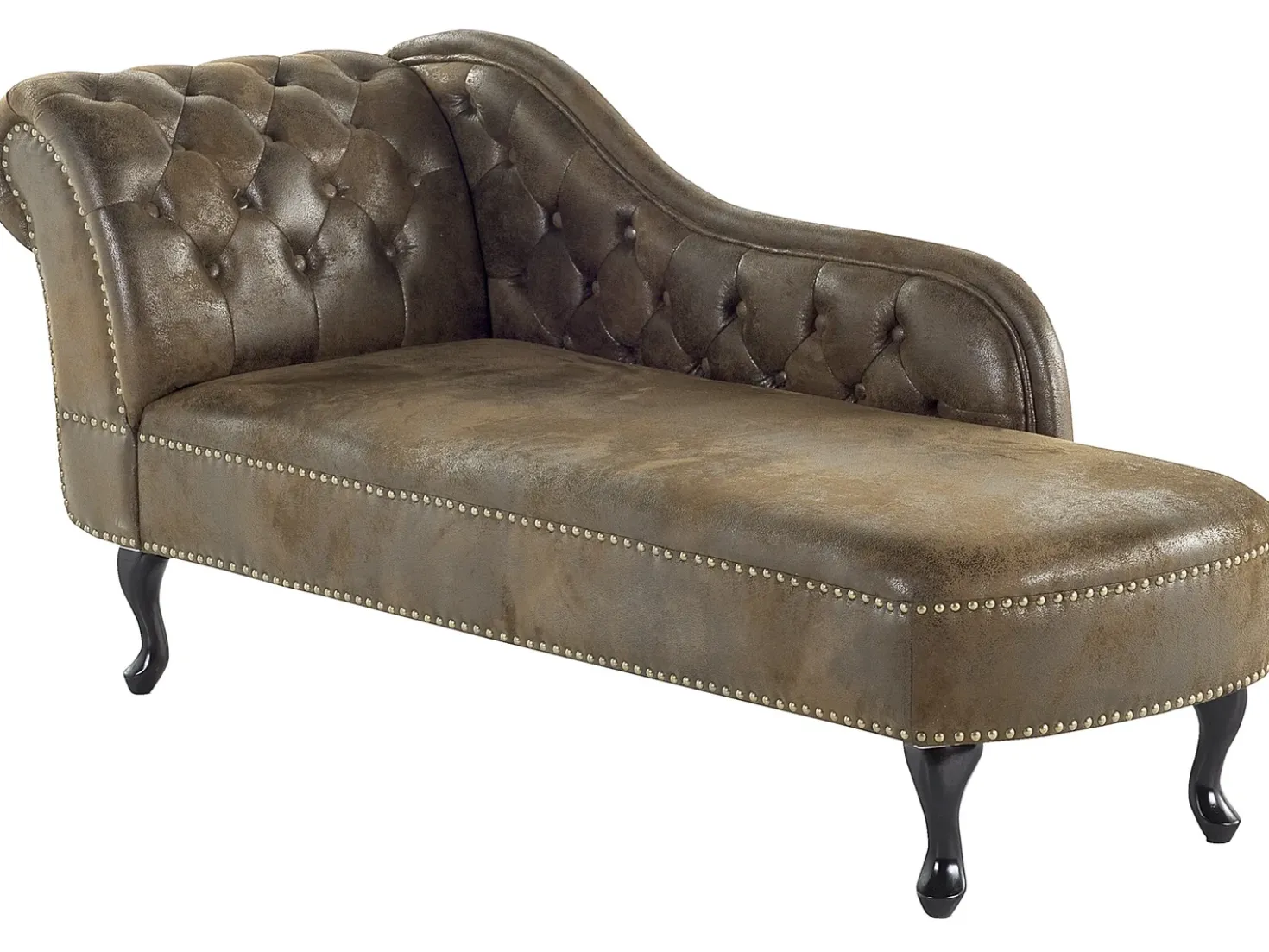 Chaise longue versione sinistra NIMES Scamosciato sintetico Marrone scuro