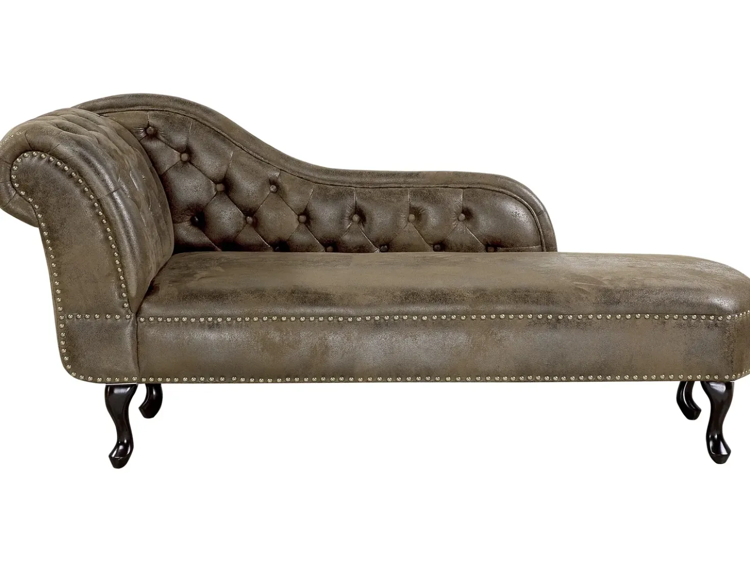 Chaise longue versione sinistra NIMES Scamosciato sintetico Marrone scuro