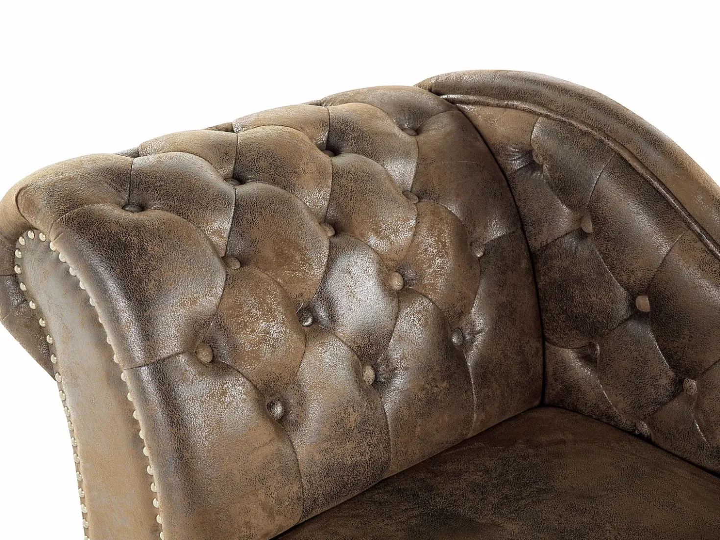 Chaise longue versione sinistra NIMES Scamosciato sintetico Marrone scuro