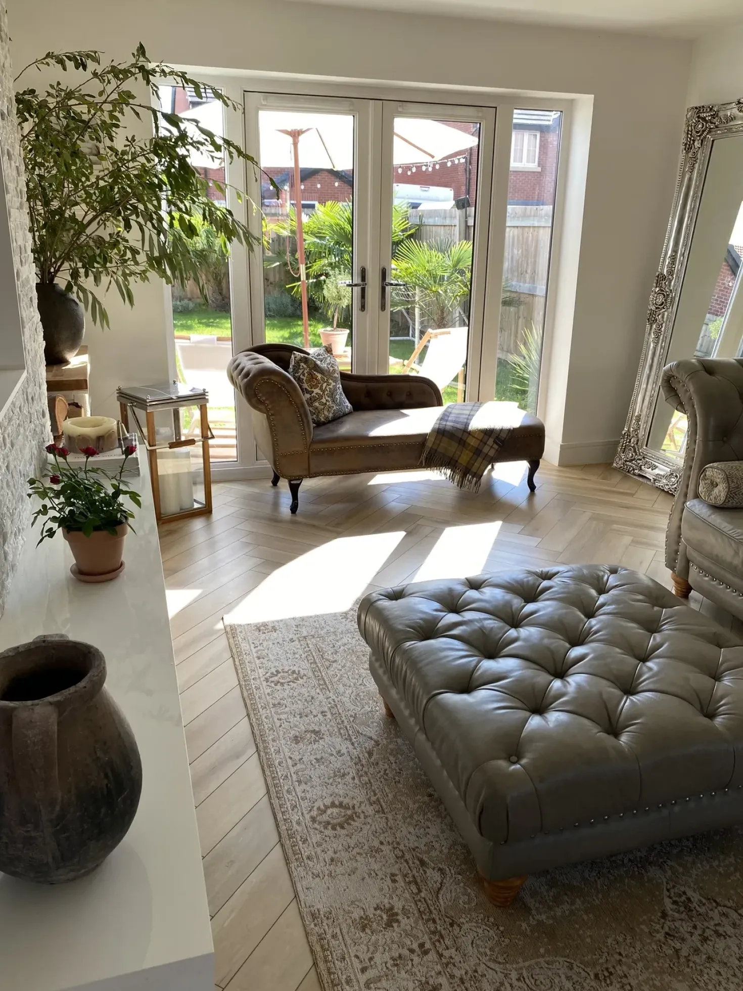 Chaise longue versione sinistra NIMES Scamosciato sintetico Marrone scuro