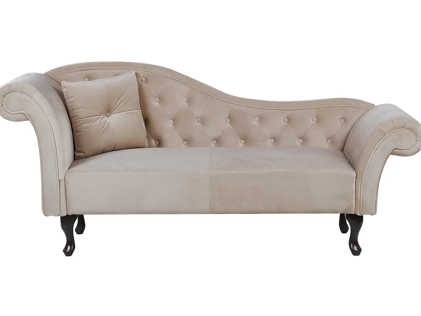 Chaise longue versione sinistra LATTES Velluto Beige