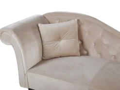 Chaise longue versione sinistra LATTES Velluto Beige