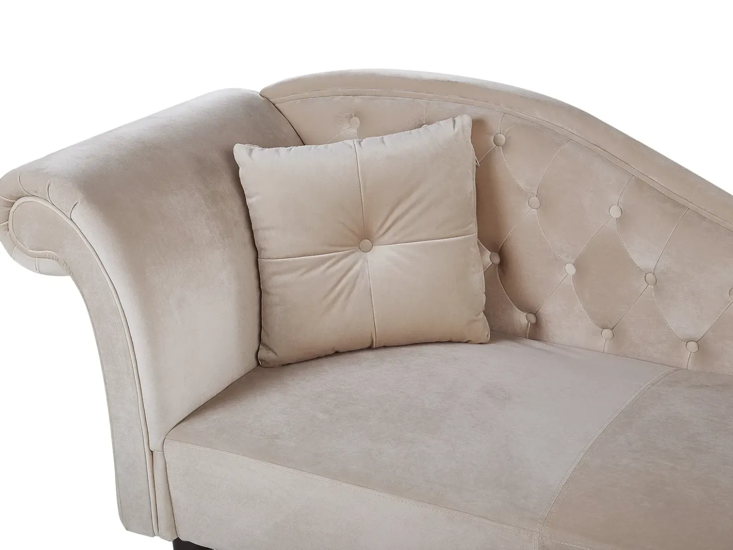 Chaise longue versione sinistra LATTES Velluto Beige