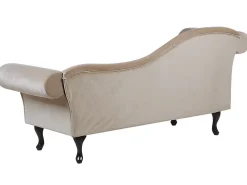 Chaise longue versione sinistra LATTES Velluto Beige