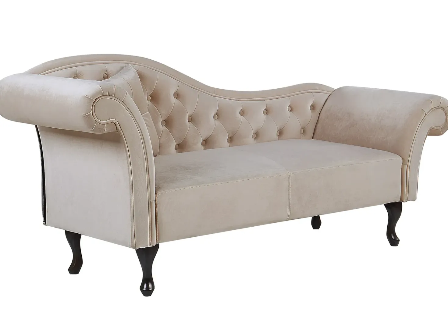 Chaise longue versione sinistra LATTES Velluto Beige