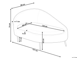 Chaise longue versione sinistra VALREAS Tessuto Tortora
