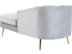 Chaise longue versione sinistra ALLIER Velluto Grigio chiaro