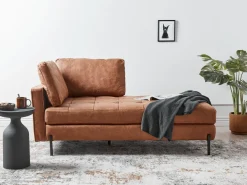 Chaise longue versione sinistra REBAIS Pelle sintetica Marrone dorato