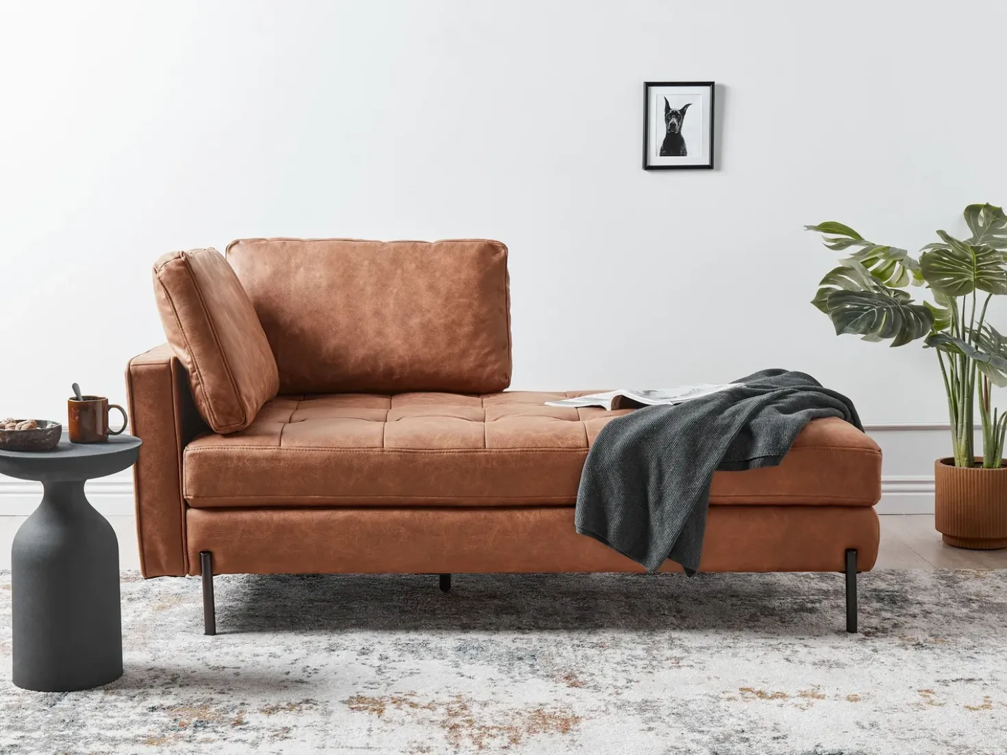Chaise longue versione sinistra REBAIS Pelle sintetica Marrone dorato