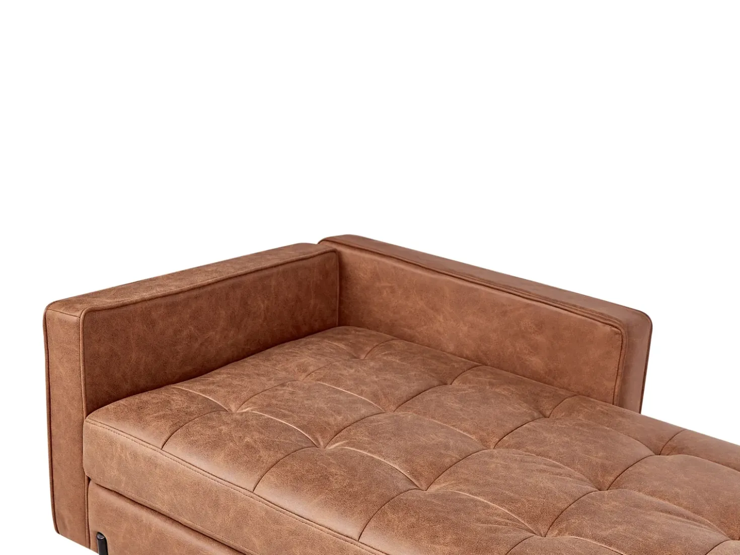 Chaise longue versione sinistra REBAIS Pelle sintetica Marrone dorato