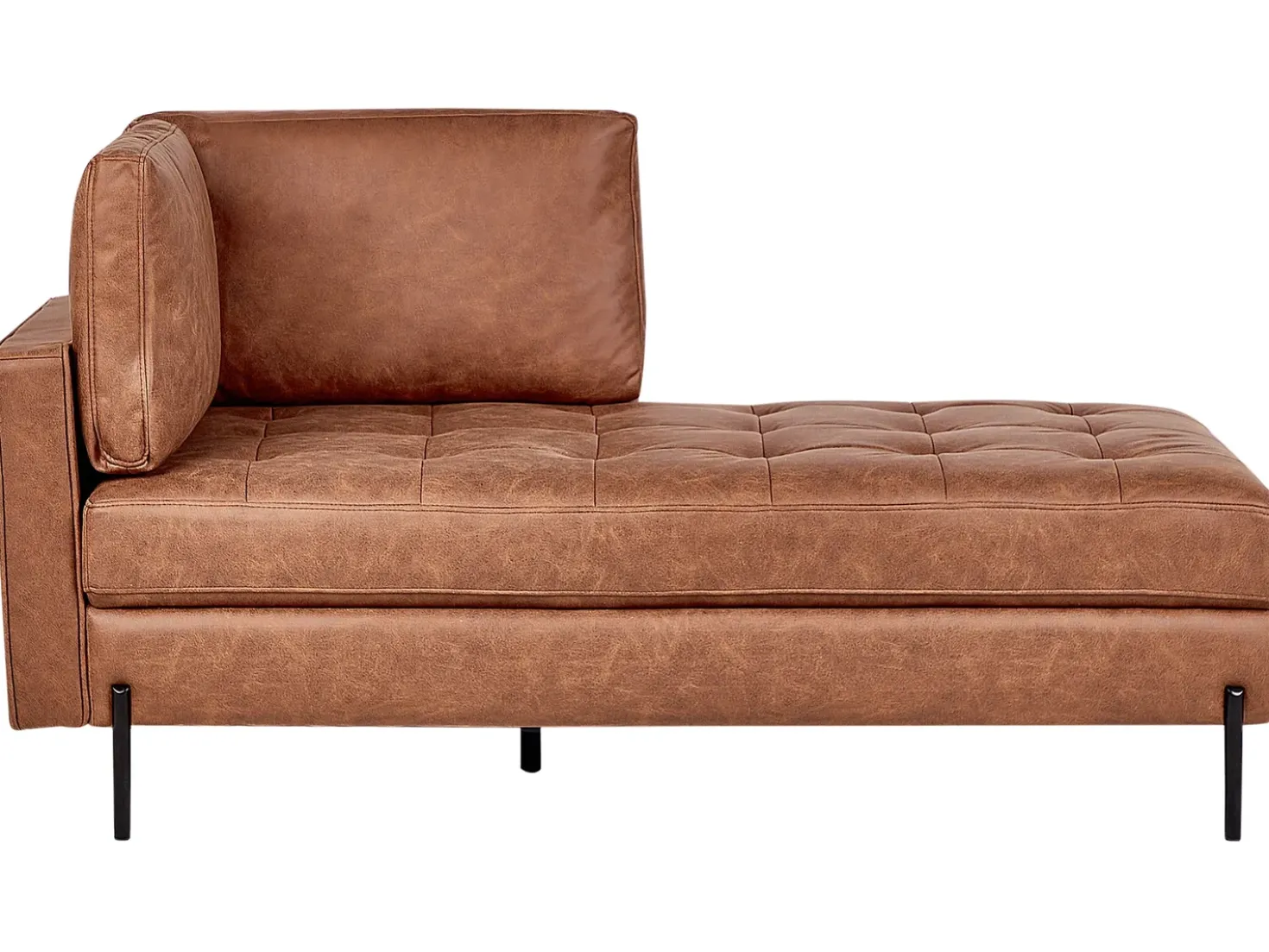 Chaise longue versione sinistra REBAIS Pelle sintetica Marrone dorato