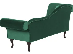 Chaise longue versione sinistra LATTES Velluto Verde scuro