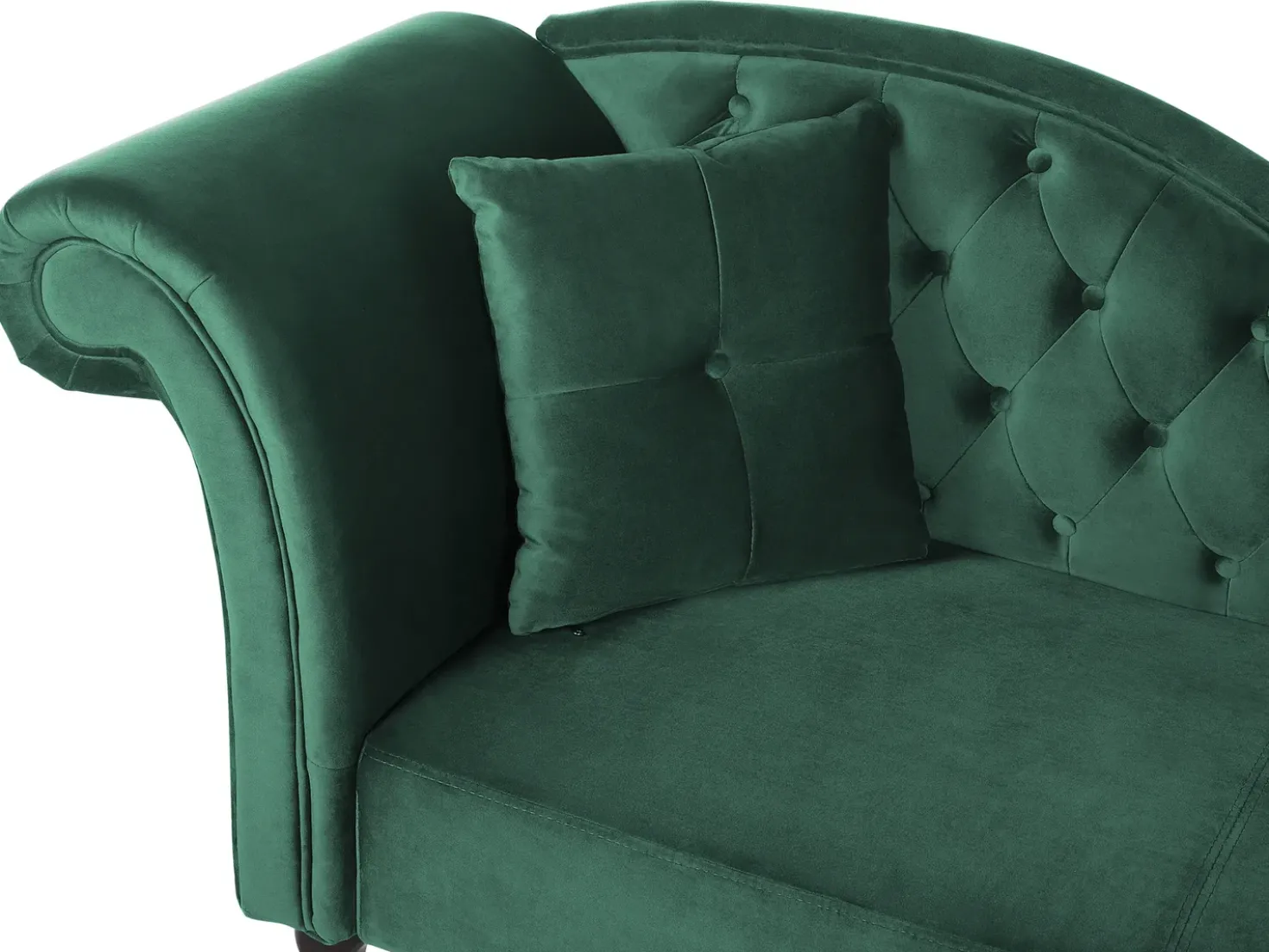 Chaise longue versione sinistra LATTES Velluto Verde scuro