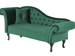 Chaise longue versione sinistra LATTES Velluto Verde scuro
