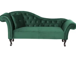 Chaise longue versione sinistra LATTES Velluto Verde scuro