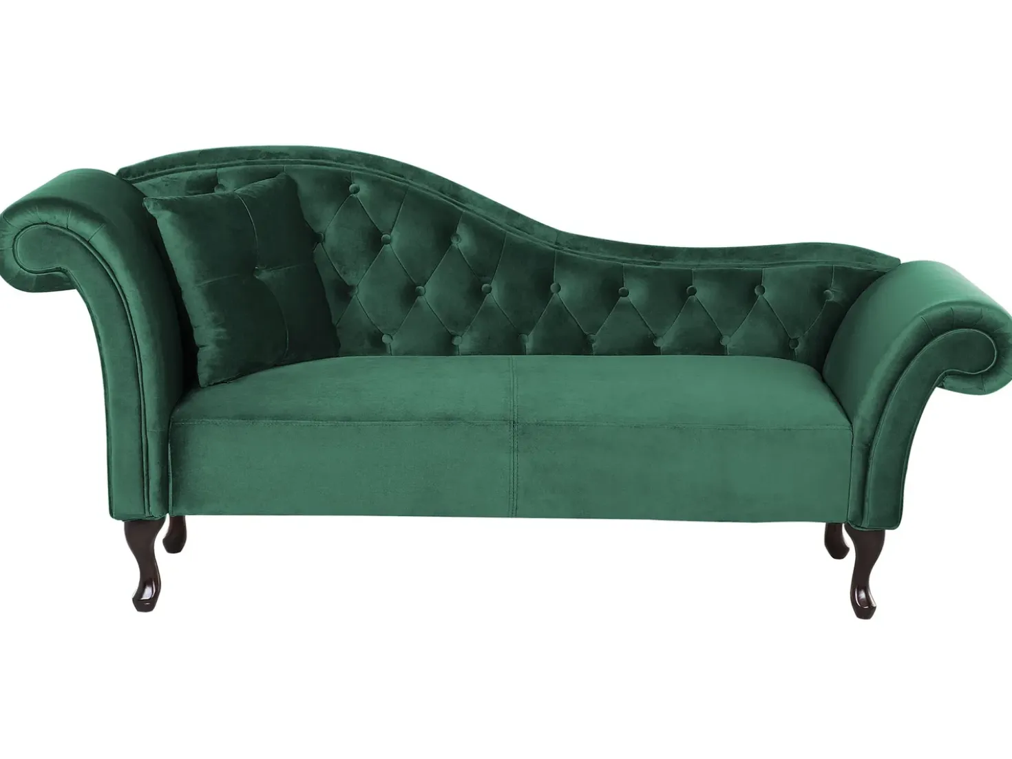 Chaise longue versione sinistra LATTES Velluto Verde scuro