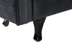 Chaise longue versione sinistra LATTES II Velluto Nero con cuscino