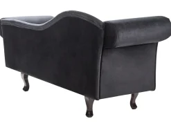 Chaise longue versione sinistra LATTES II Velluto Nero con cuscino