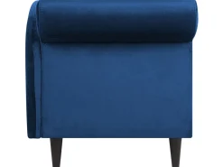 Chaise longue versione sinistra LUIRO Velluto Blu marino con contenitore