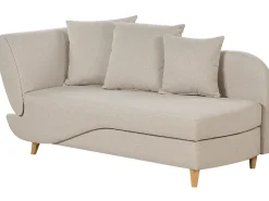 Chaise longue versione sinistra MERI Lino sintetico Beige con contenitore