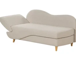Chaise longue versione sinistra MERI Lino sintetico Beige con contenitore