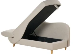 Chaise longue versione sinistra MERI Lino sintetico Beige con contenitore