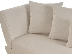 Chaise longue versione sinistra MERI Lino sintetico Beige con contenitore