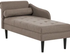 Chaise longue versione sinistra YVOIRE Tessuto Tortora