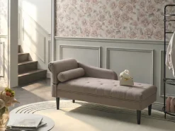 Chaise longue versione sinistra YVOIRE Tessuto Tortora