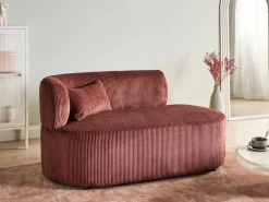 Chaise longue versione sinistra VANVEY Velluto a coste Rosso