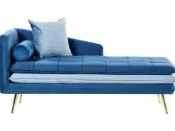 Chaise longue versione sinistra GONESSE Velluto Blu