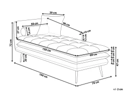 Chaise longue versione sinistra GONESSE Velluto Blu