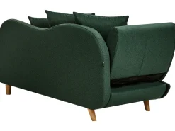 Chaise longue versione sinistra MERI Lino sintetico Verde con contenitore