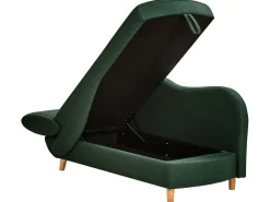 Chaise longue versione sinistra MERI Lino sintetico Verde con contenitore