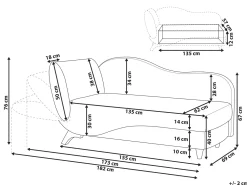 Chaise longue versione sinistra MERI Lino sintetico Verde con contenitore