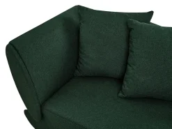 Chaise longue versione sinistra MERI Lino sintetico Verde con contenitore