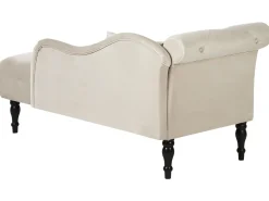 Chaise longue versione sinistra IVRY Velluto Beige chiaro