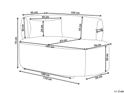 Chaise longue versione sinistra VANVEY Velluto a coste Blu