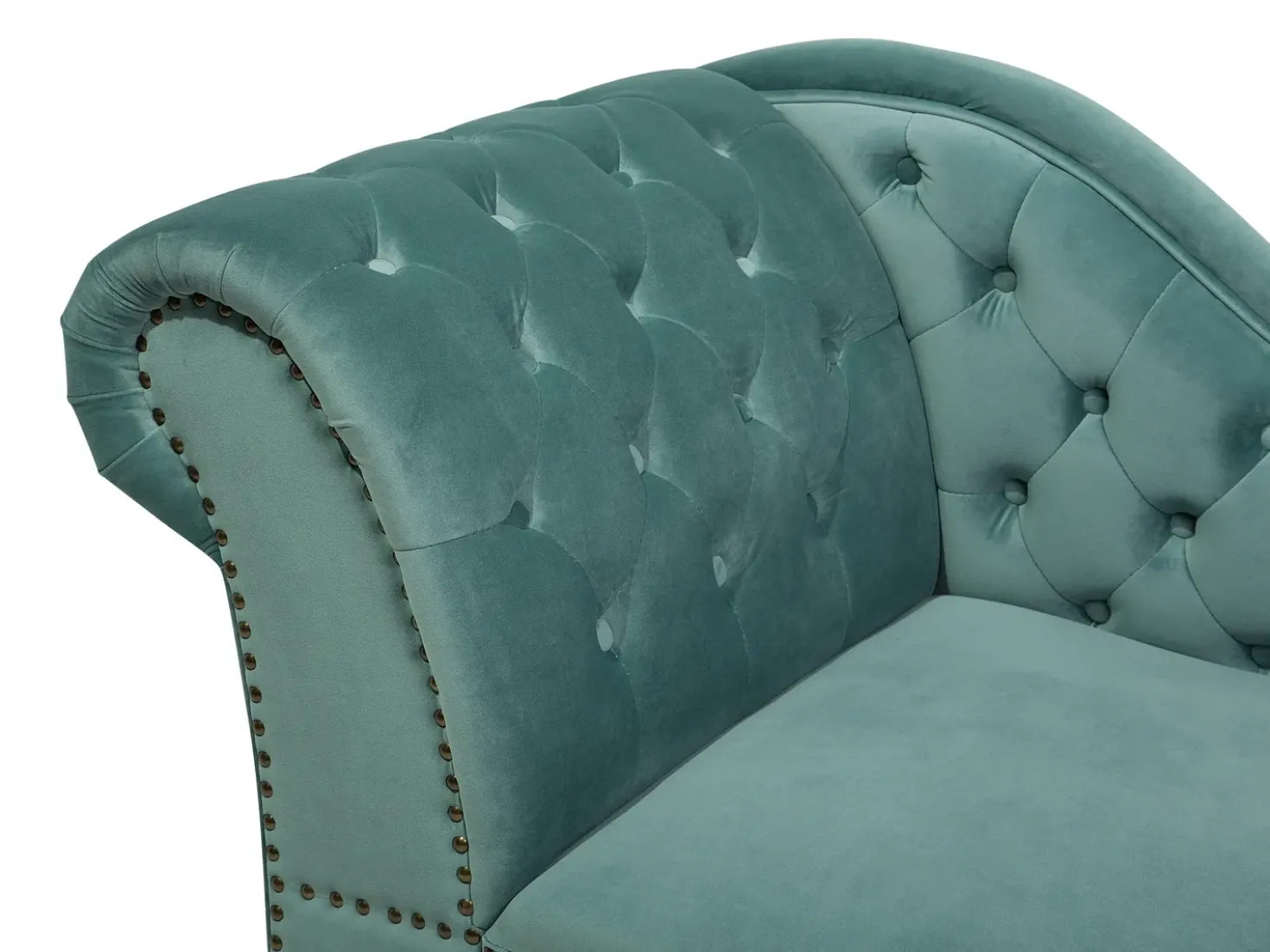Chaise longue versione sinistra NIMES Velluto Verde menta