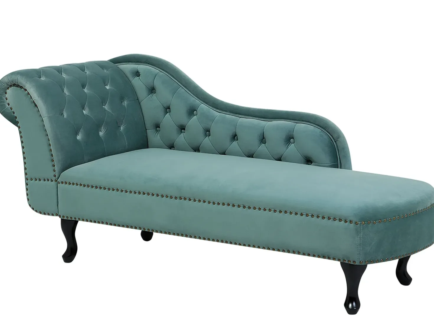 Chaise longue versione sinistra NIMES Velluto Verde menta