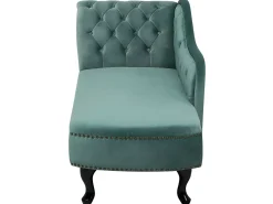 Chaise longue versione sinistra NIMES Velluto Verde menta