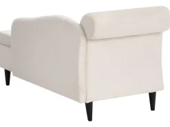 Chaise longue versione sinistra LUIRO Velluto Beige con contenitore