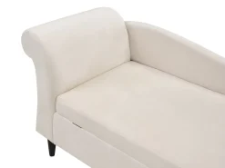 Chaise longue versione sinistra LUIRO Velluto Beige con contenitore