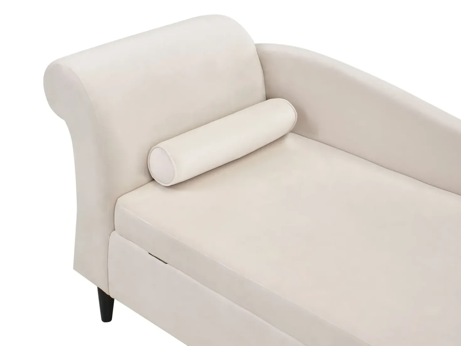 Chaise longue versione sinistra LUIRO Velluto Beige con contenitore