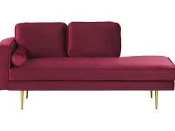 Chaise longue versione sinistra MIRAMAS Velluto Rosso scuro
