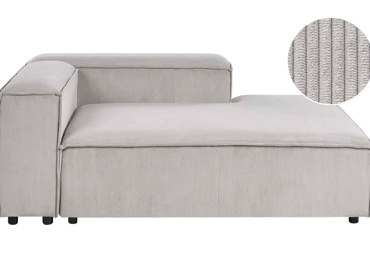 Chaise longue versione sinistra ARDAL Velluto a coste Tortora