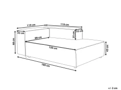 Chaise longue versione sinistra ARDAL Velluto a coste Tortora